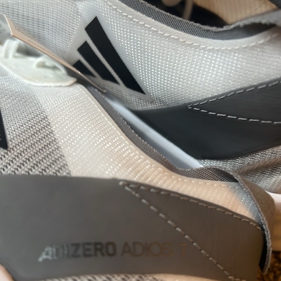 NEW Adidas Adizero Adios 7 mens runnings shoes 11 cloud white grey black - Picture 6 of 7